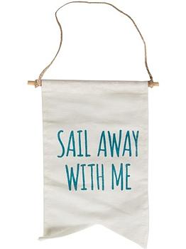 Vimpel sail away with me flagga shabby chic lantlig stil