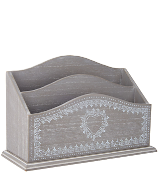 Brevställ Vintage ljusgrå dekorativ hjärtbård shabby chic lantlig stil Gårdsromantik