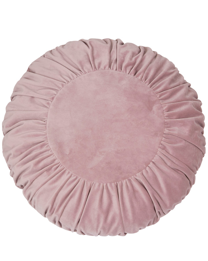 Kuddfodral Velvet rund puderrosa rosa sammet shabby chic lantlig stil - 2
