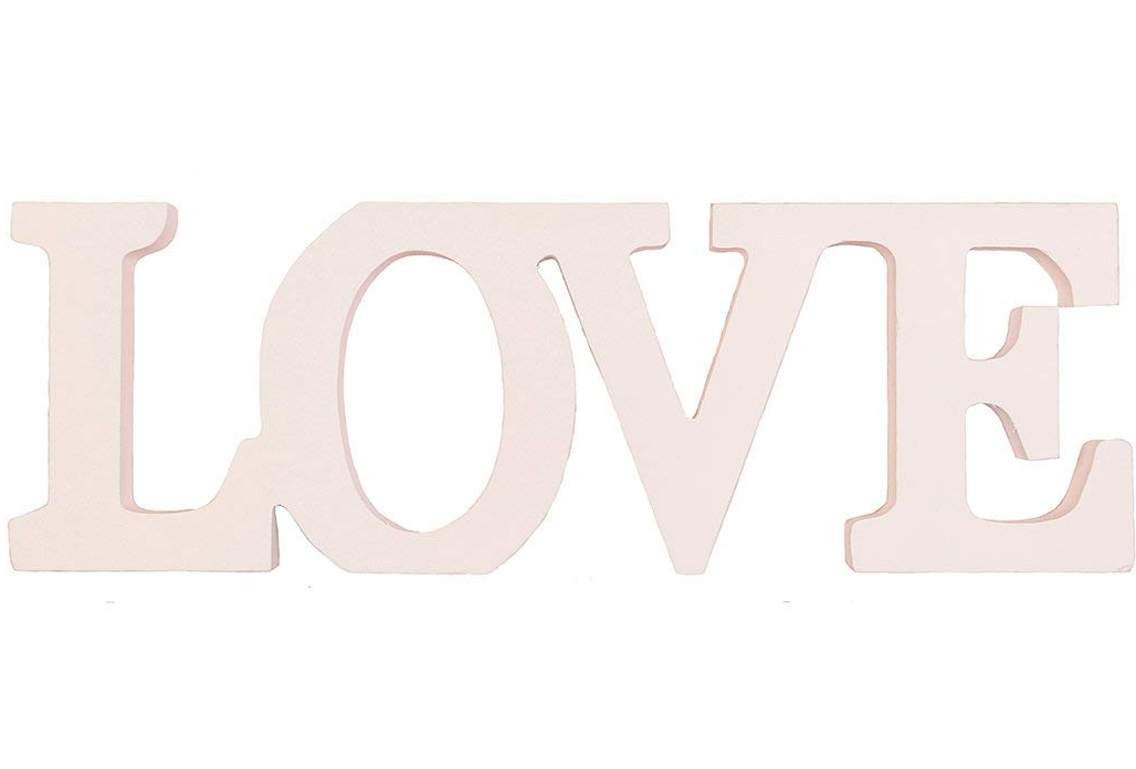 Bokstäver LOVE shabby chic lantlig stil
