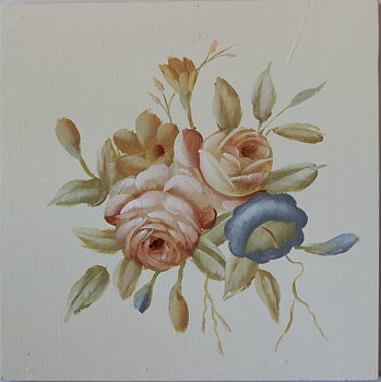 Handmålad tavla rosor nr 2 shabby chic lantlig stil
