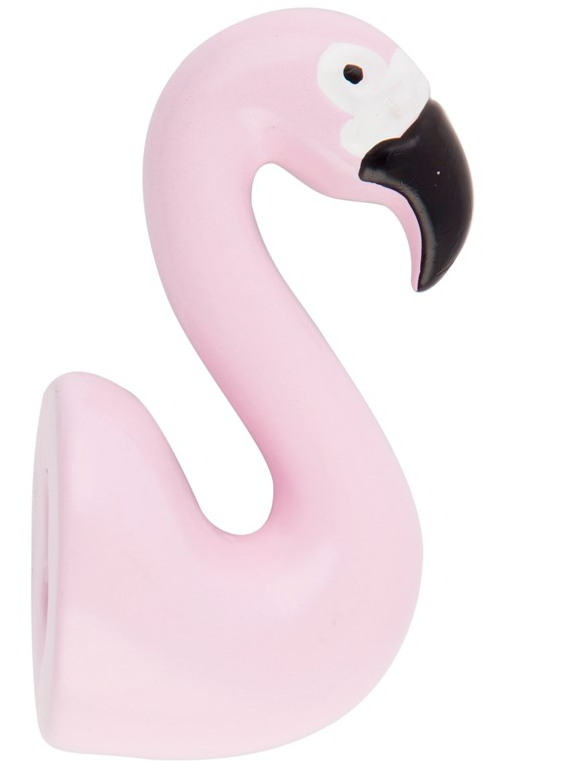 Krok Flamingo Rosa emalj Sass & Belle metall shabby chic lantlig stil