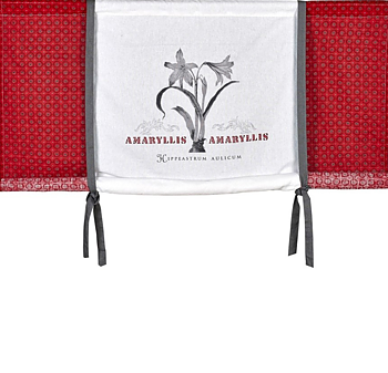 Hissgardin Amaryllis röd shabby chic lantlig stil Gårdsromantik
