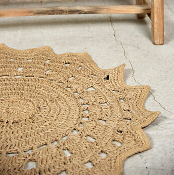 Rund matta jute handvirkad Jeanne d´Arc living boho shabby chic lantlig stil