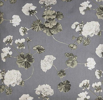 Gardinkappa Kappa blå vita Pelargoner shabby chic lantlig stil