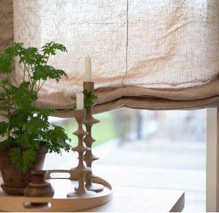 Hissgardin i Lin 140 cm shabby chic lantlig stil Gårdsromantik - 2