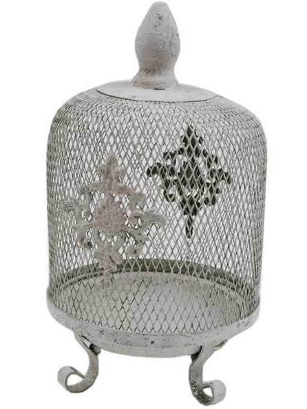 Nätkupa med fat antikvit shabby chic lantlig stil 
