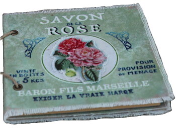 Anteckningsbok notebook Vintage  Savon Rose Chic Antique  shabby chic lantlig stil