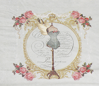 Servetter Vintage Manequin rosor romantisk  fransk lantstil shabby chic lantlig stil Gårdsromantik