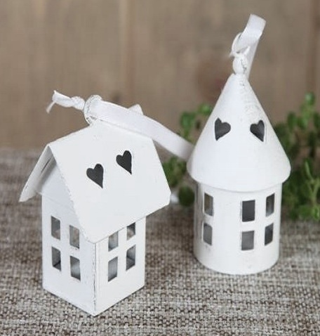 Litet vitt zinkhus hus Tornhus shabby chic, lantlig stil