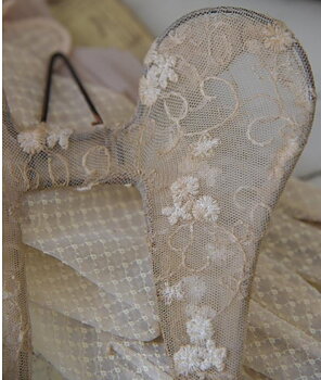 X-smal vingar änglavingar patinerad spets tyll shabby chic, lantlig stil