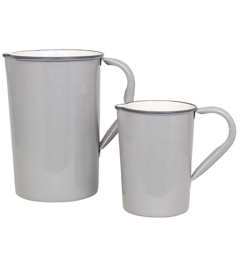 Kanna Olle grå emaljkanna  2 storlekar shabby chic lantlig stil