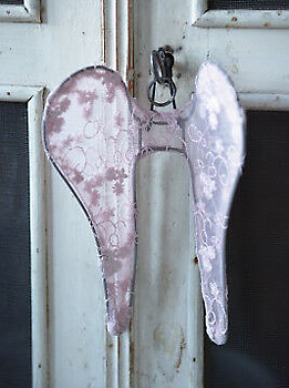 Mini vingar änglavingar rosa spets och tyll shabby chic, lantlig stil