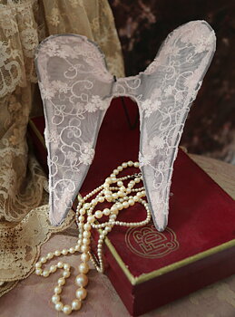 X-smal vingar änglavingar rosa spets tyll shabby chic, lantlig stil