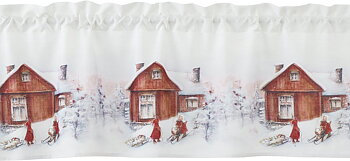 Kappa gardinkappa Gammalsvenskt Gårdstryck shabby chic lantlig stil