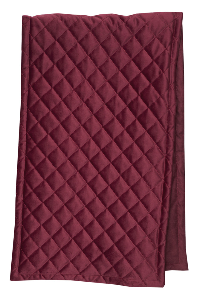 Löpare Sammet röd quiltad Art Deco lantlig stil fransk lantstil Gårdsromantik
