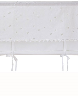 Hissgardin broderad vit virkad spets shabby chic lantlig stil