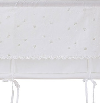Hissgardin broderad vit virkad spets shabby chic lantlig stil