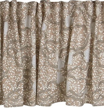 Gardinkappa Kappa Pimpernel linnebeige vit shabby chic lantlig stil