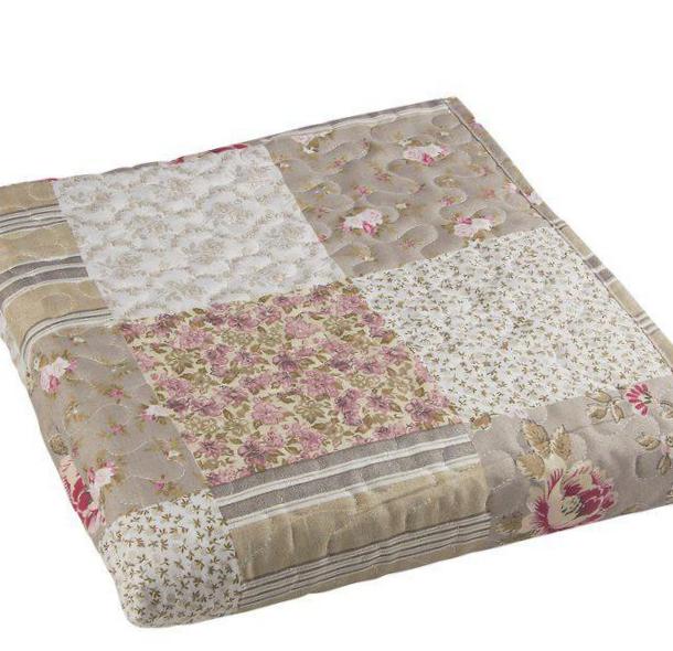 Överkast quilt pläd enkel och dubbelsäng vit rosa rosor shabby chic lantlig stil Gårdsromantik - 3