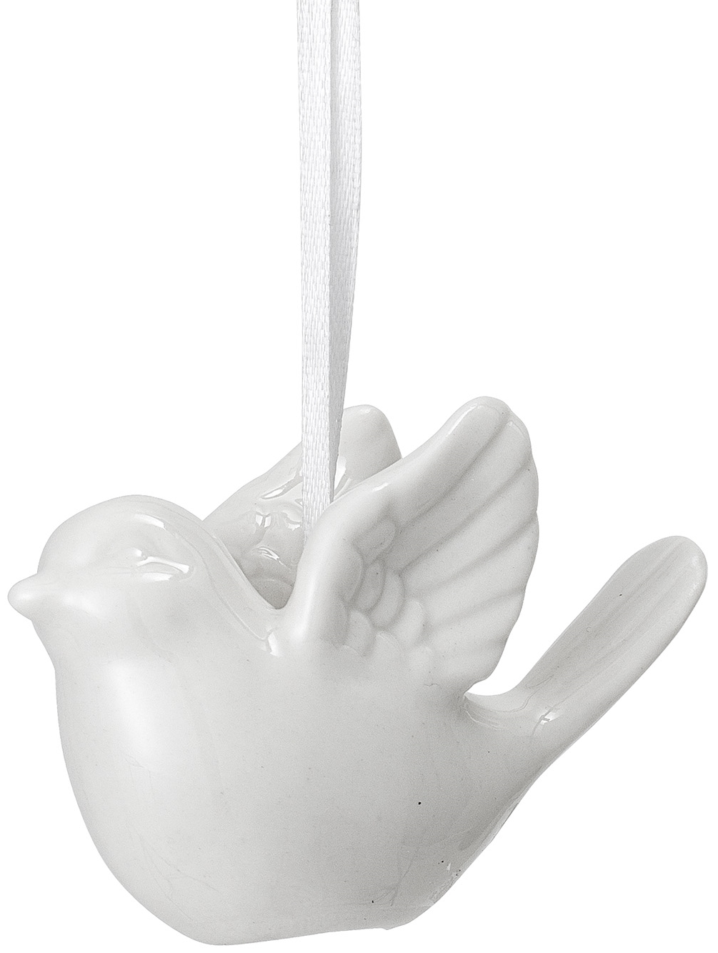 Vit fågel i porslin nr1 att hänga shabby chic lantlig stil