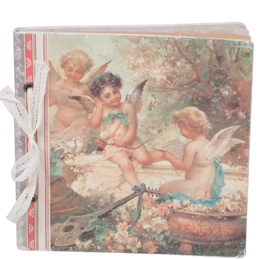 Anteckningsbok notebook Vintage Änglar shabby chic lantlig stil