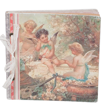 Anteckningsbok notebook Vintage Änglar shabby chic lantlig stil
