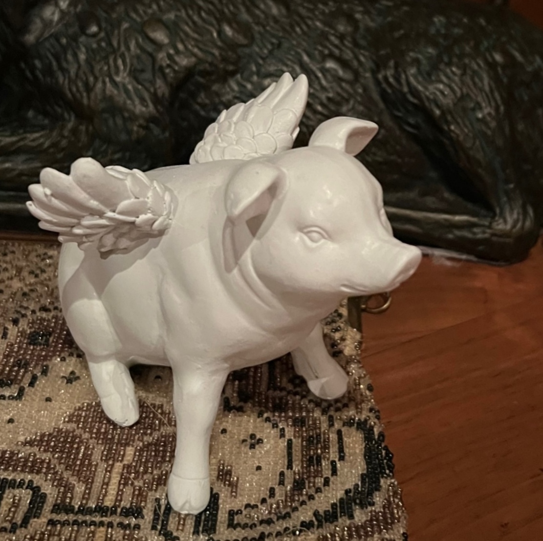 Änglagris gris med vingar "When pig can fly" shabby chic lantlig stil Gårdsromantik