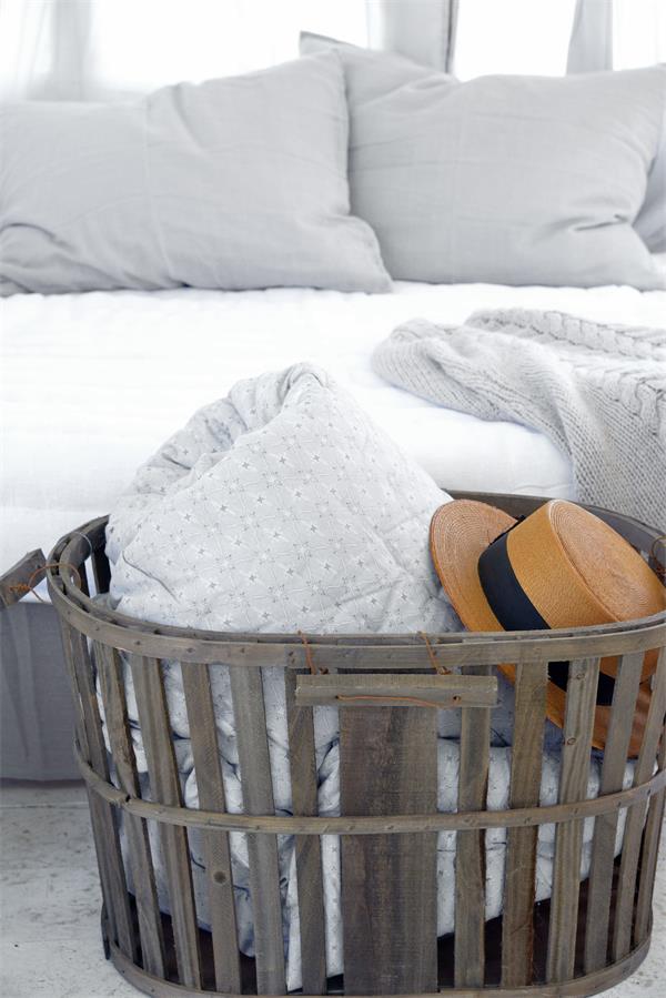 Överkast quilt pläd ljus grå Jeanne darc Living enkelsäng shabby chic lantlig stil - 3