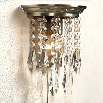 Chandelier kristall prismor silver nickel vägglampa ljuskrona shabby chic lantlig stil