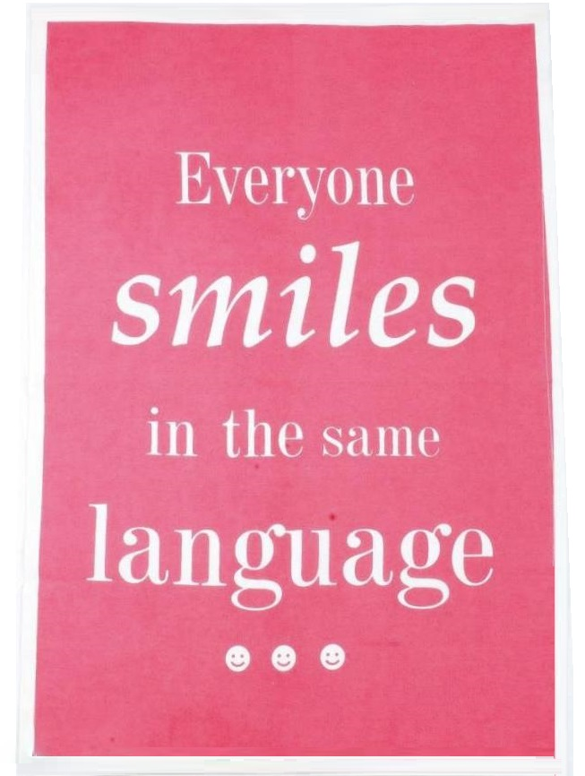 Kökshandduk handduk Everyone smiles in the same language shabby chic lantlig stil