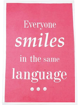 Kökshandduk handduk Everyone smiles in the same language shabby chic lantlig stil