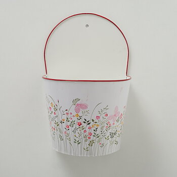 Väggkruka blommig 2 storlekar shabby chic lantlig stil Gårdsromantik