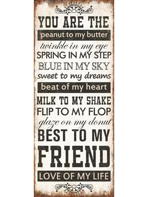 Plate sign sign you are the peanut to my butter shabby chic country style
