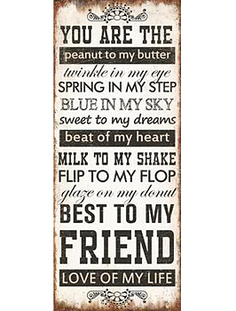 Plate sign sign you are the peanut to my butter shabby chic country style
