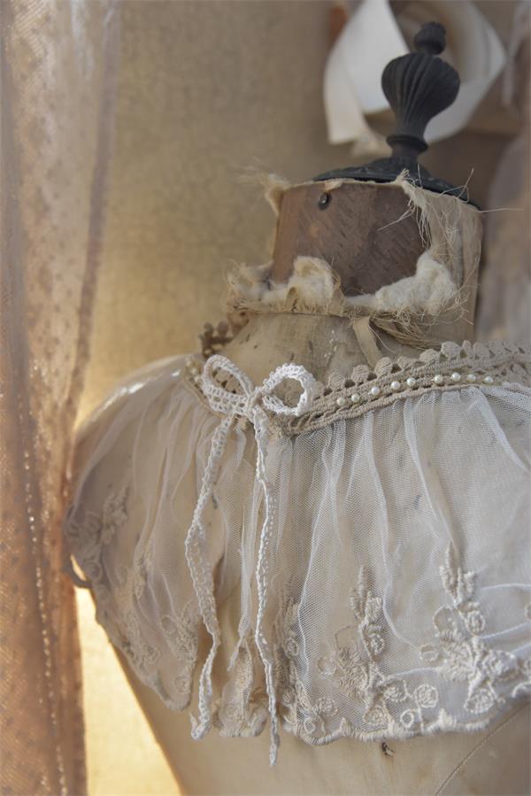 Romantisk krage spets vintage choice 2 sorter Jeanne darc Living shabby chic lantlig stil - 3