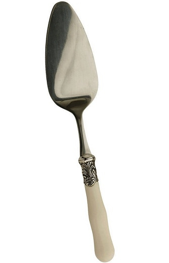 Tårtspade ornamenterad med vitt skaft shabby chic lantlig stil