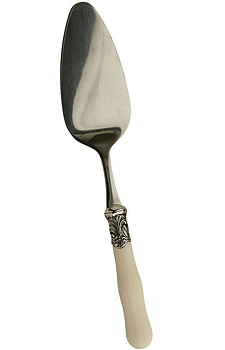 Tårtspade ornamenterad med vitt skaft shabby chic lantlig stil