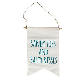 Vimpel SANDY TOES AND SALTY KISSES  flagga shabby chic lantlig stil
