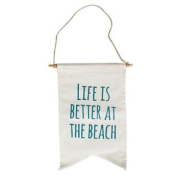 Vimpel LIFE IS BETTER AT THE BEACH flagga shabby chic lantlig stil