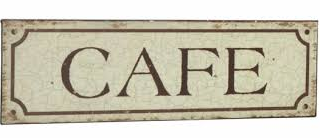 Plåtskylt skylt Cafe ljus shabby chic lantlig stil