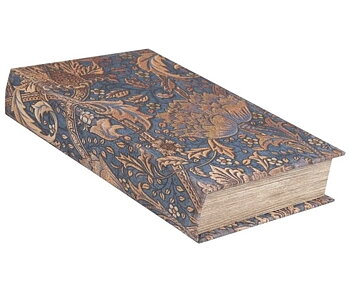 Bokask boklåda bokgömma gammal bok Windrush blå guld shabby chic lantlig stil Gårdsromantik