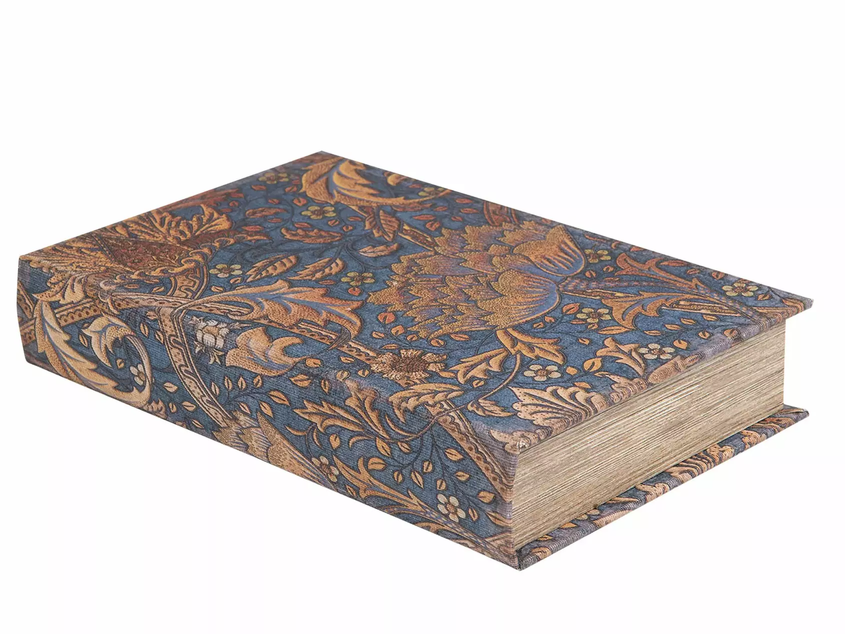 Bokask boklåda bokgömma gammal bok Windrush blå guld shabby chic lantlig stil Gårdsromantik