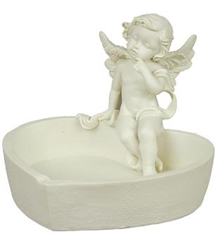  Ängel gammaldags kerub med skål hjärta shabby chic lantlig stil
