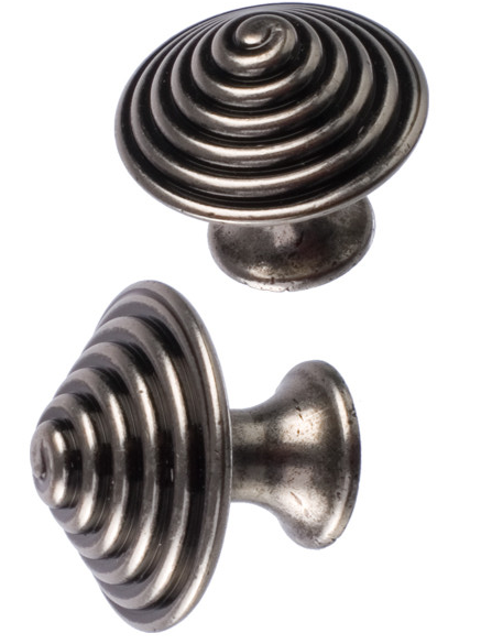 Antiksilver färgad knopp Virvel shabby chic lantlig stil