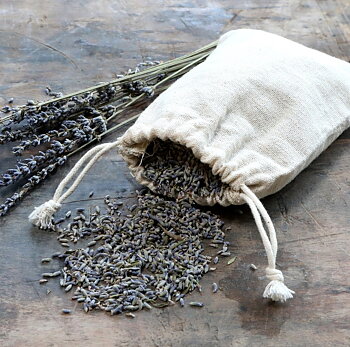 Dried Lavender in linen bag shabby chic country style Farm romance