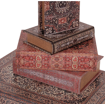 Bokask boklåda bokgömma gammal bok fransk lilja krona 3 storlekar shabby chic lantlig stil