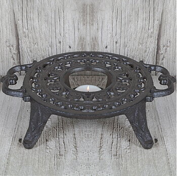 Grytunderlägg värmare gjutjärn på fot shabby chic lantlig stil fransk lantstil