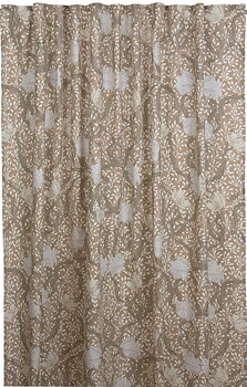 2 st Gardinlängder Pimpernell linne-beige Art deco shabby chic lantlig stil Gårdsromantik