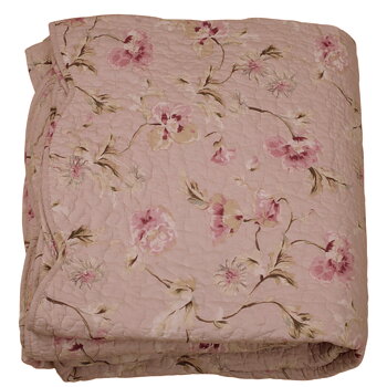 Överkast / pläd brocante Dusty Rose bomull quilt fransk lantstil shabby chic lantlig stil